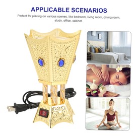 Yardenfun Plug-in Incense Burner Arab Incense Dish Arabian Diffuser Burner Incense Electric Burner Bakhoor Burner Incense Burner Holder Oud Burner Iron Electric Furnace Plug in to Rotate