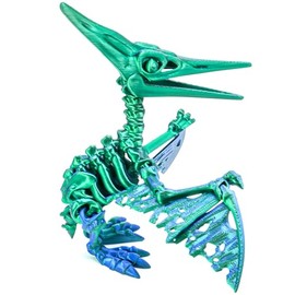 3D Printed Dinosaur, 3D Printed Animals Dragon Fidget Toy Adult Desk, Poseable Dino Skeletons with Articulated Joints, Easter Basket Stuffers, Home Decor, Stress Relief Toy for Autism (Pterosaur)