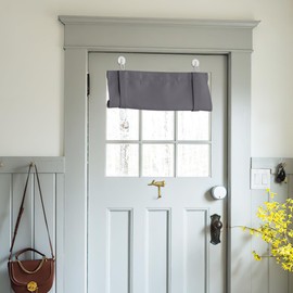 NICETOWN Classroom Door Window Cover, Lockdown Blackout Shades for Classroom Windows, Room Darkening Blocks Views, Small Window Cover with Self Adhesive Hooks for Office,24W x 18L, Grey, 1 Panel