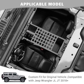 Jimen Compatible with Jeep Wrangler JL JLU 2018-2024, Hard Top Molle Panel Cargo Rack Metal Roof Shelf Luggage Storage Carrier