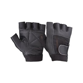 Make or Break Fitness Training Leather Gloves Weight lifting Gym Cycling Padded All Sports (Black, Large)