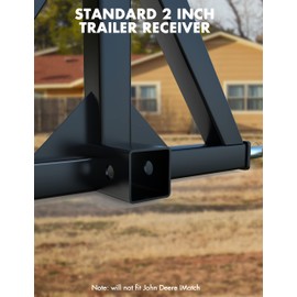 KYBOLT 3 Point 2" Trailer Hitch Receiver Heavy-Duty for Category 1 Tractors Compatible with Kubota, BX, LM25H, WLM Tractor, NorTrac, Yanmar, Kioti, Cat