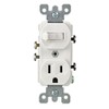 Leviton Combo Switch and Receptacle, 109-05225-WSP, White