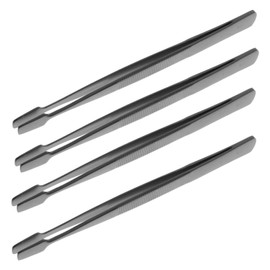Healvian 4pcs Stainless Steel Eyelash Tweezers Ergonomic Lash Applicator Tweezers for Easy Eyelash Extensions Comfortable Grip for Professional Home Use