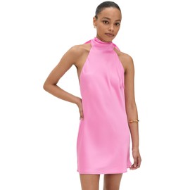 Show Me Your Mumu Women's Lisa Mini Dress, Pink Luxe Satin, S