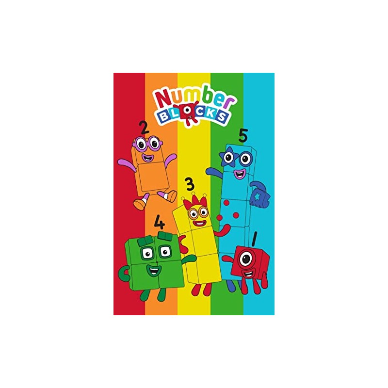 Numberblocks Fleece Blanket - Rainbow Numbers Design - Bed Throw
