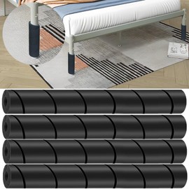 Bed Frame Toe Protectors,6" Foam Bed Frame Leg Covers,Bed Leg Protectors,No Adhesive or Glue,Prevent Toe-Stubbing Incidents from Hard Furniture (Black, 9.5" 16pc)