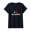 Damen I Love Alanie, Ich Liebe Alanie T-Shirt mit V-Ausschnitt