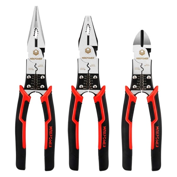 Branded 3 PCS Long Nose Pliers Set, 5 in 1