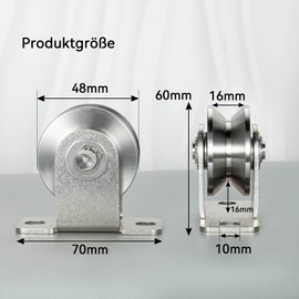 KCNOFNC Pulley with 2 Ball Bearings, V Type Pulley for 12 mm Ropes, Steel Cable, Load Capacity 500 kg, Pack of 1