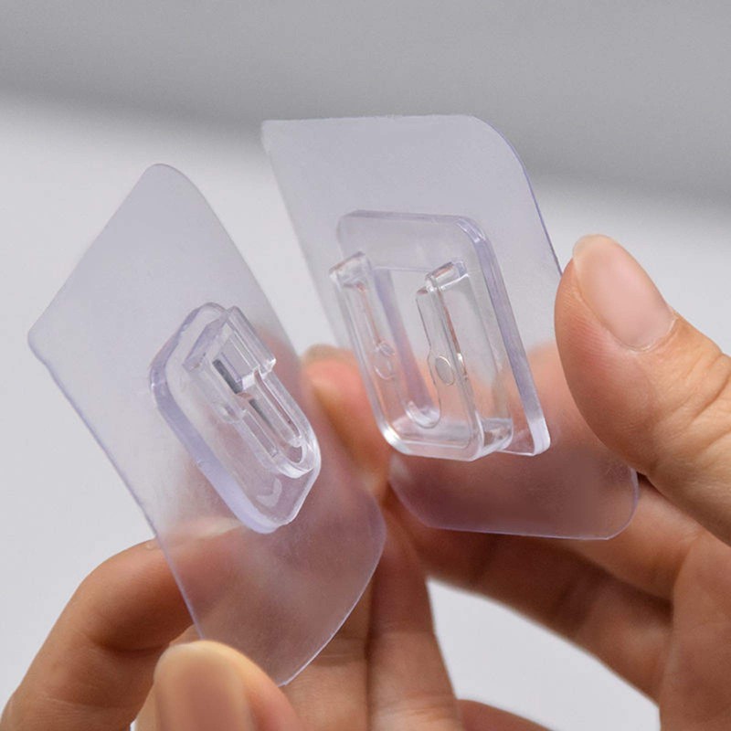 MEELYHOME 10 Pcs Double-Sided Adhesive Wall Hooks Waterproof Oilproof Self