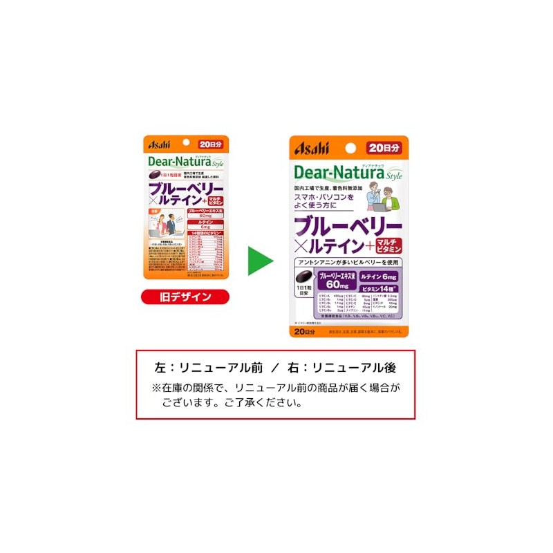 Dear-Natura Style Blueberry x Lutein + Multivitamin, 20 Tablets (20-Day