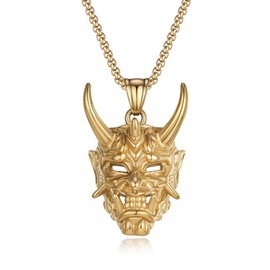 BREGO Men’s Halloween Costume Devil Skull Head Pendant Necklace