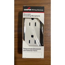 COOPER Grounding Duplex Receptacle  1107W-Box 15A-125V 2-Pole, 3-Wire