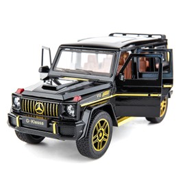 TGRCM-CZ 1/24 Benz G63 AMG Model Car, Zinc Alloy Pull Back Toy Car with Sound and Light for Kids Boys Girls Gift (Black)