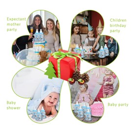 HERCHR Candy Bottle Reusable Candy Bottles Gift Box, Candy Box 12 Bottles Blue, Baby Shower Decoration Boy, Baby Shower Gift Party Favours Baby Shower