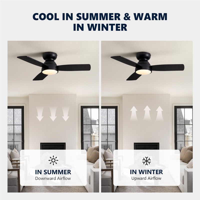 MOOONICHE 32" Ceiling Fan with Light and Remote, Small Quiet