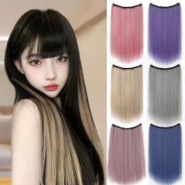 YIYU - Big Color Extension, 19.7 inches (50 cm), Long, Straight Extension, Colorful Gradient, One Touch Hair Extension, Neckline (Gold)
