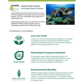 AYOTEE 100% Compostable Trash Bags, Small Compost Bags 1.3 Gallon, Small Trash Bags Compostable Bags for Kitchen Compost Bin 4.5-5 Liter, Meeting ASTM Standards Certified 125 Count