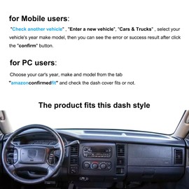 Fcovergurus Dash Cover Mat Custom Fit for Dodge Dakota Dashboard Cover Pad Carpet Protector F297 (Black)