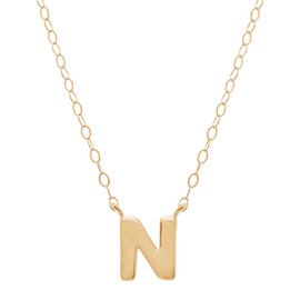 Welry Initial 'N' Pendant Necklace in 14K Yellow Gold, 17"