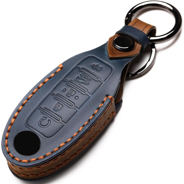 ZiHafate Leather Car Key Fob Cover Compatible with Nissan Keyless