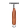 Men's Classic Double Blade Safety Shaving Razor Manual Wood Handle