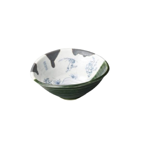 Yamasita Craft 907317149 Sashimi Plate, Oribe Kozanji Deflection Bowl, Small,