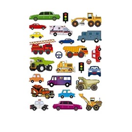 CURRENT Cars, Trucks, Emergency and Construction Vehicles ~ Set of 25 Stickers (1-1)