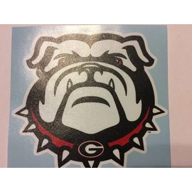 Craftique Georgia Bulldog Extra Large Die Cut Vinyl Decal, New Bulldog Head, Cornhole