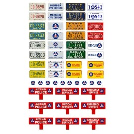 Three Inches Under 1/24 1/25 scale model car civil defense emergency vehicle license plates tags