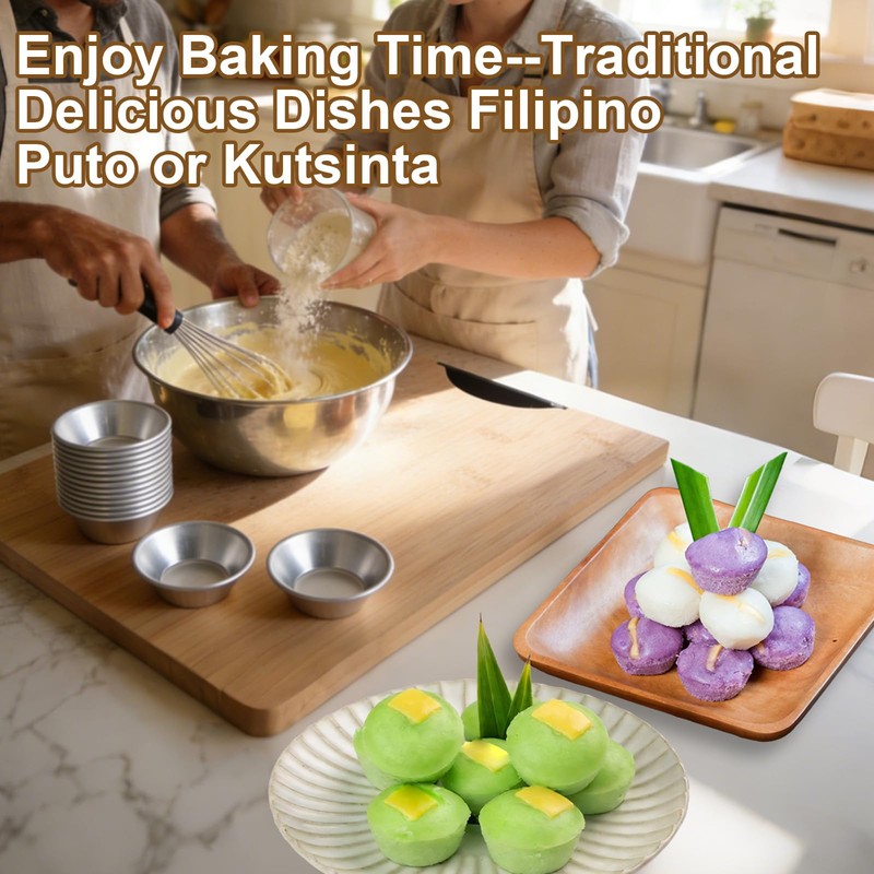 ZANHIX 24 Pcs Puto Molder Filipino Stainless Steel - Medium-Size