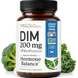 DIM Suplemento 200 mg  Suplemento Alimenticio Natural para la Menopausia  Diindolilmetano  Antioxidante para Mujeres y Hombres  Certificado Clean...  