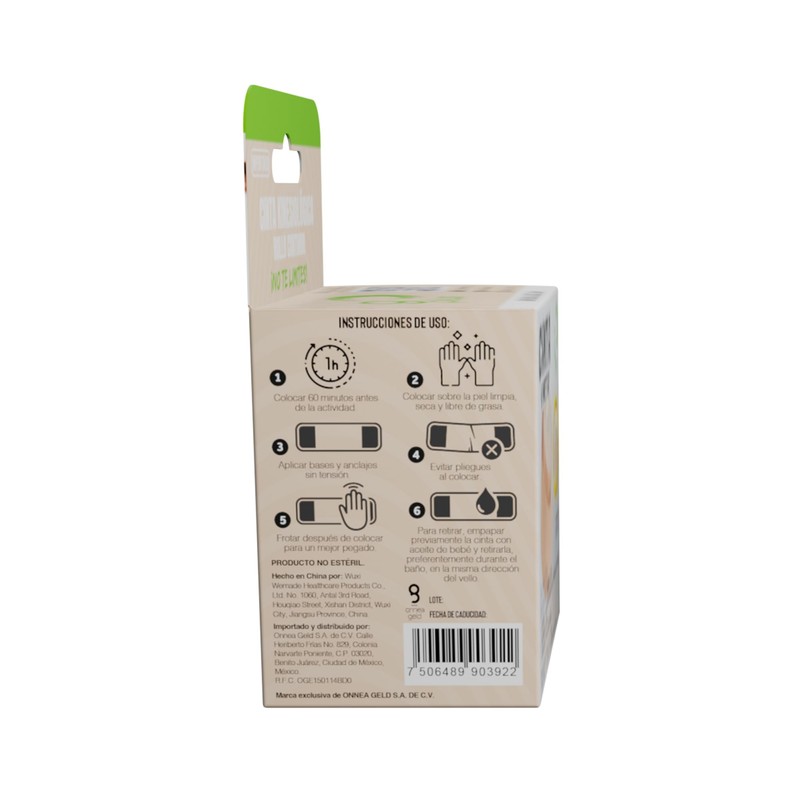 Cinta Kinesiológica Beige Piel Sensible 5m Continua Go Plus