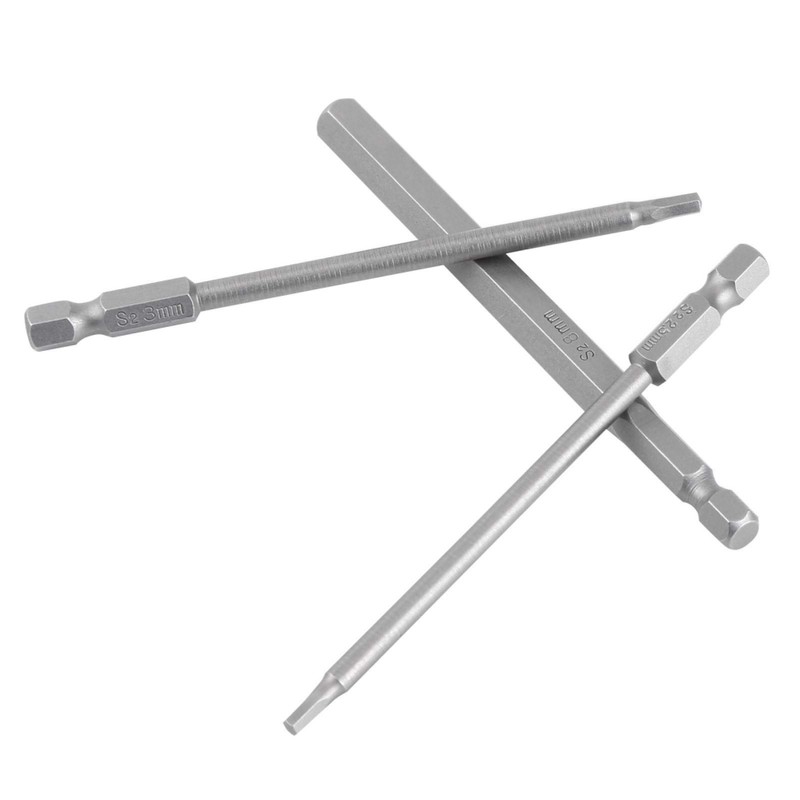 Hexagonal Screwdriver Bit Set 6 Pieces 100 mm Long H2.5