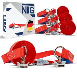 1 x 2-Piece Lashing Strap with Clamping Lock for Airline Rails, 5 m, 25 mm Wide