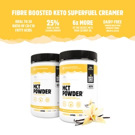 North Coast Naturals Boosted MCT Powder – Non-GMO and All Vegan – Keto and Paleo-Friendly – 300 g – French Vanilla