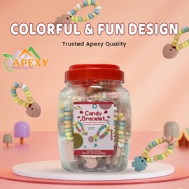 APEXY Candy Bracelets – 40 Count Individually Wrapped Edible Jewelry, Rainbow Color, Fruity Flavor – Party Favors, Goodie Bag Fillers, Piñata Candy, Wearable Candy for Kids & Events (40 Count)