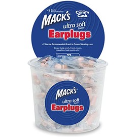 Mack's Ultra Soft Foam Earplugs, 100 Pair - 33dB Highest NRR, Comfortable Ear Plugs for Sleeping, Snoring, Travel, Concerts, Studying and Loud Noise