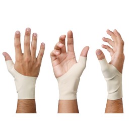Movibrace Silicone Padded Thumb and Wrist Compression Sleeve with Silcone Pad (Large)