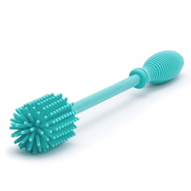 Chicco 9.5” Silicone Bottle Brush with Food-Grade Silicone Bristles | Dishwasher & Sterilizer Safe | Non-Slip, Comfort Grip Handle | Hangs for Drying & Storage | Teal