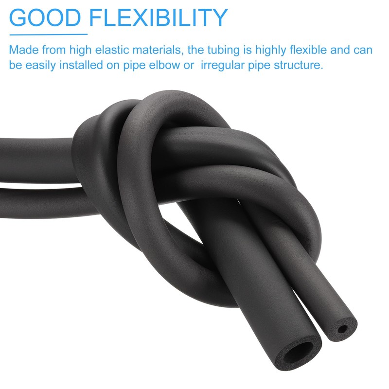 PATIKIL 1/2"(13mm) ID x 6Ft Pipe Insulation Foam Tube, 5Pcs