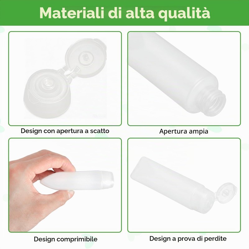 TLDBATICE 6 Flaconi da viaggio 30ml/50ml a prova di perdite,
