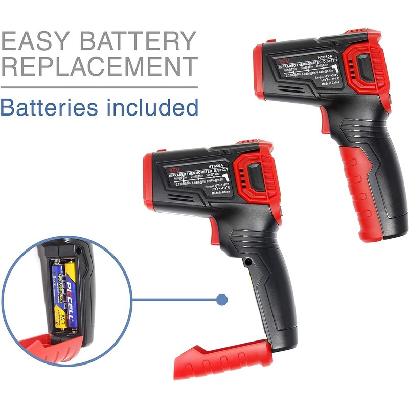 VViViD Infrared Digital Thermometer Gun with Laser Sight and LED
