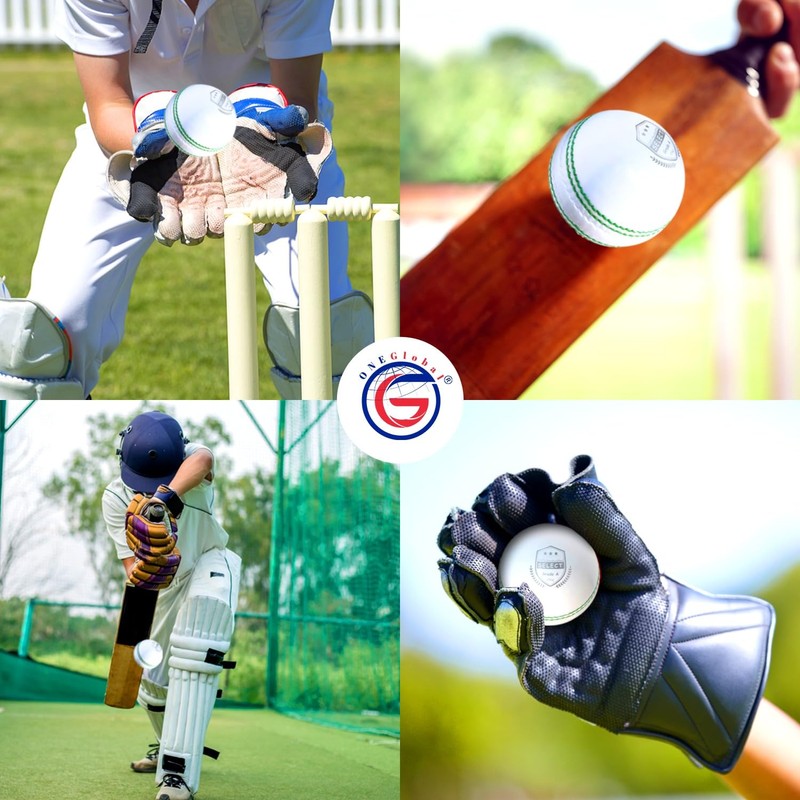 ONEGlobal Select Leather Cricket Ball | 100% Handcrafted, 156g -