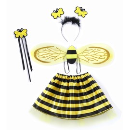 Seawhisper Bumble Bee Costume Kids Toddler Bumblebee Wings Fairy Dressing Up Clothes 3-8