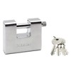 Master Lock 680EURD Rectangular Zinc Padlock with Key, Grey, 8 x 9,5 x 2,9 cm