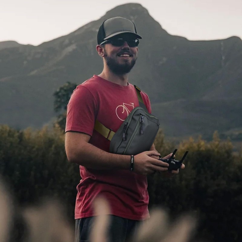 FuninCrea Sling Bag for Men, Double Layer Zipper Pocket Men's