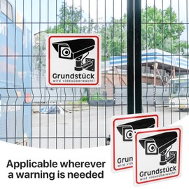 PZJFH 2 Pack Video Surveillance Signs 6x6 Aluminum Warning Security Area Object Video Surveillance Metal Signs for Indoor Outdoor