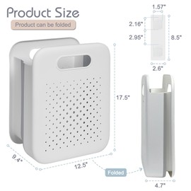 Goderewild Large Collapsible Laundry Basket, Space-Saving Wall-Mounted Hamper Organizer for Home, Dorms, RVs, Measures 13" x 9.5" x 17.5" In